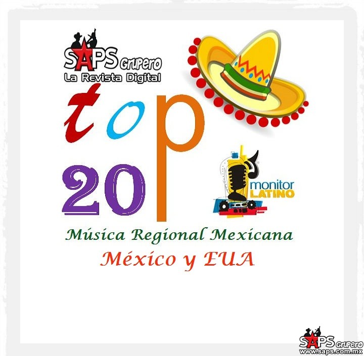 Top 20 de la Música Popular en MEXICO y EUA por monitorLATINO del 18 al 25 de Enero de 2016