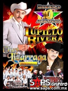 Lupillo Rivera y Chuy Lizárraga se presentarán en Huixcolotla, Puebla