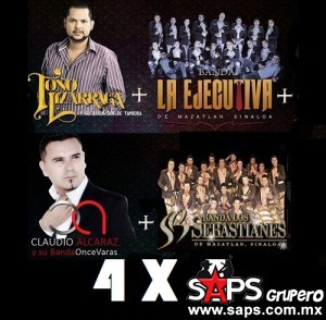 "4x4: Toño Lizárraga,Banda La Ejecutiva, Claudio Alcaraz, y Banda Los Sebastianes"