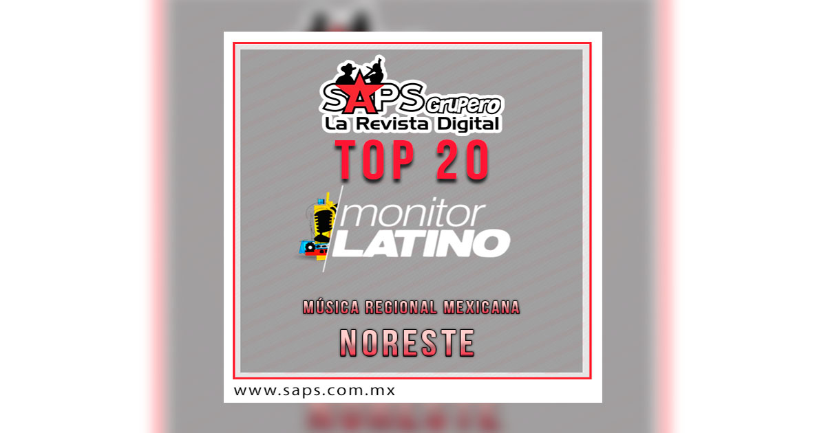 TOP 20 DE LA MÚSICA POPULAR DEL NORESTE POR MONITORLATINO DEL 28 DE NOVIEMBRE AL 04 DE DICIEMBRE DE 2016