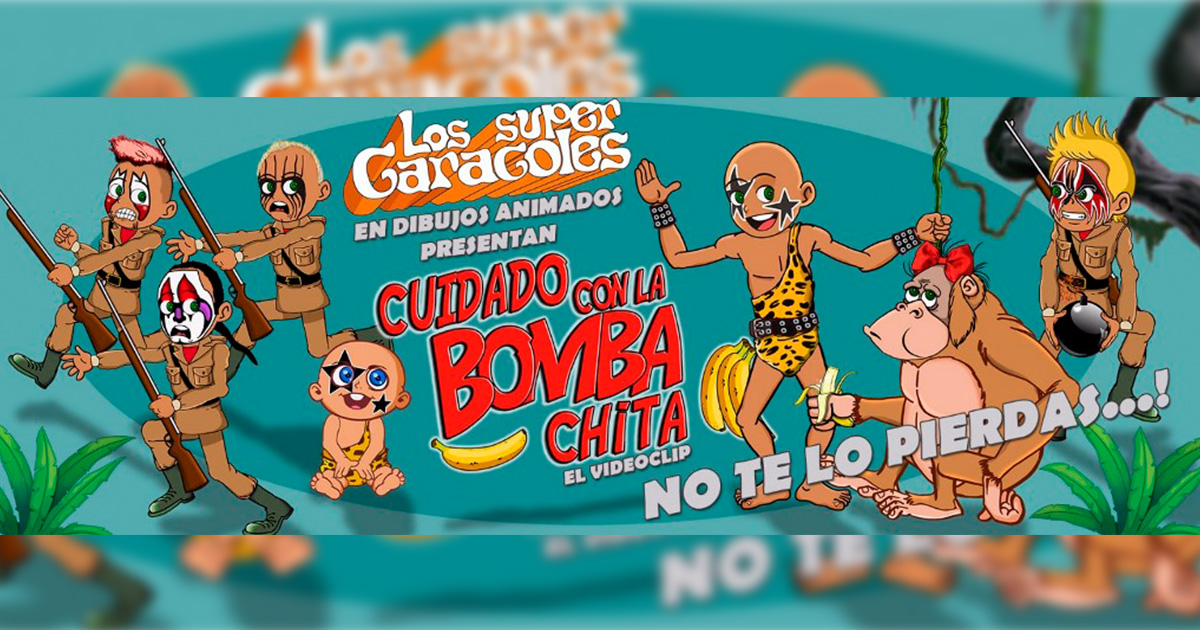 Los Súper Caracoles en dibujos animados con “La Bomba Chita”