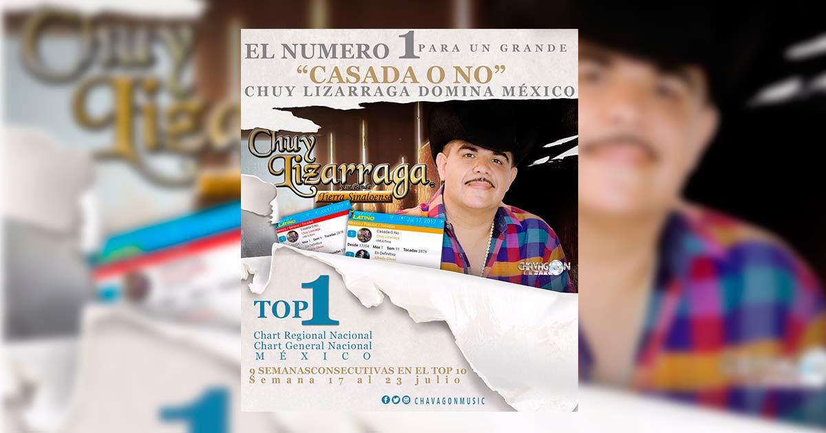 Chuy Lizárraga es el número uno a nivel nacional con «Casada O No»