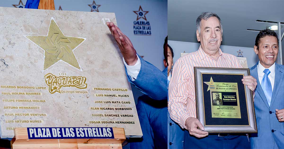 Los Yaguarú de Ángel Venegas devela placa en Plaza de las Estrellas