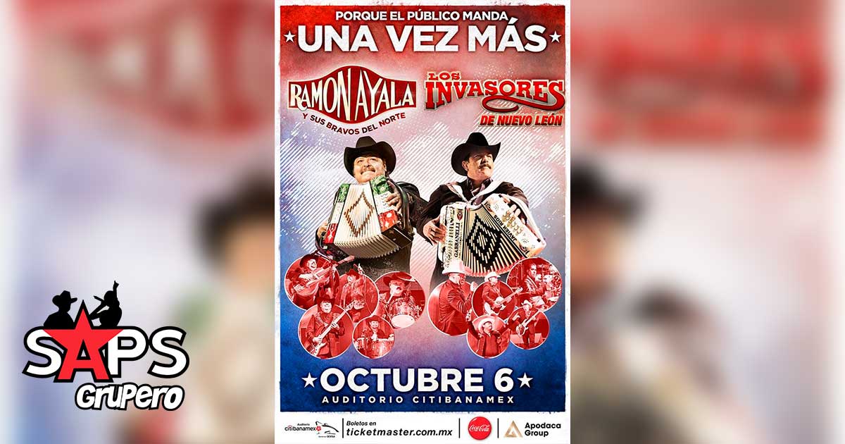 Juntos una vez más Ramón Ayala y Los Invasores de Nuevo León el próximo 6 de Octubre en el Auditorio CITIBANAMEX.