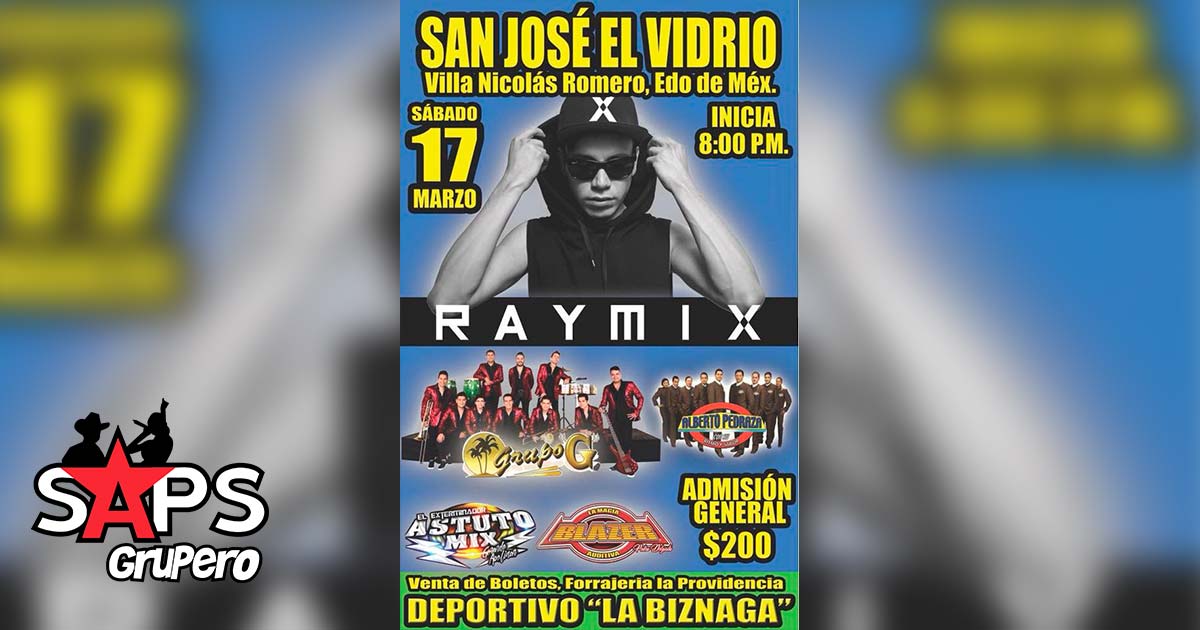 Raymix este 17 de Marzo en Villa Nicolás Romero, Edo. De México