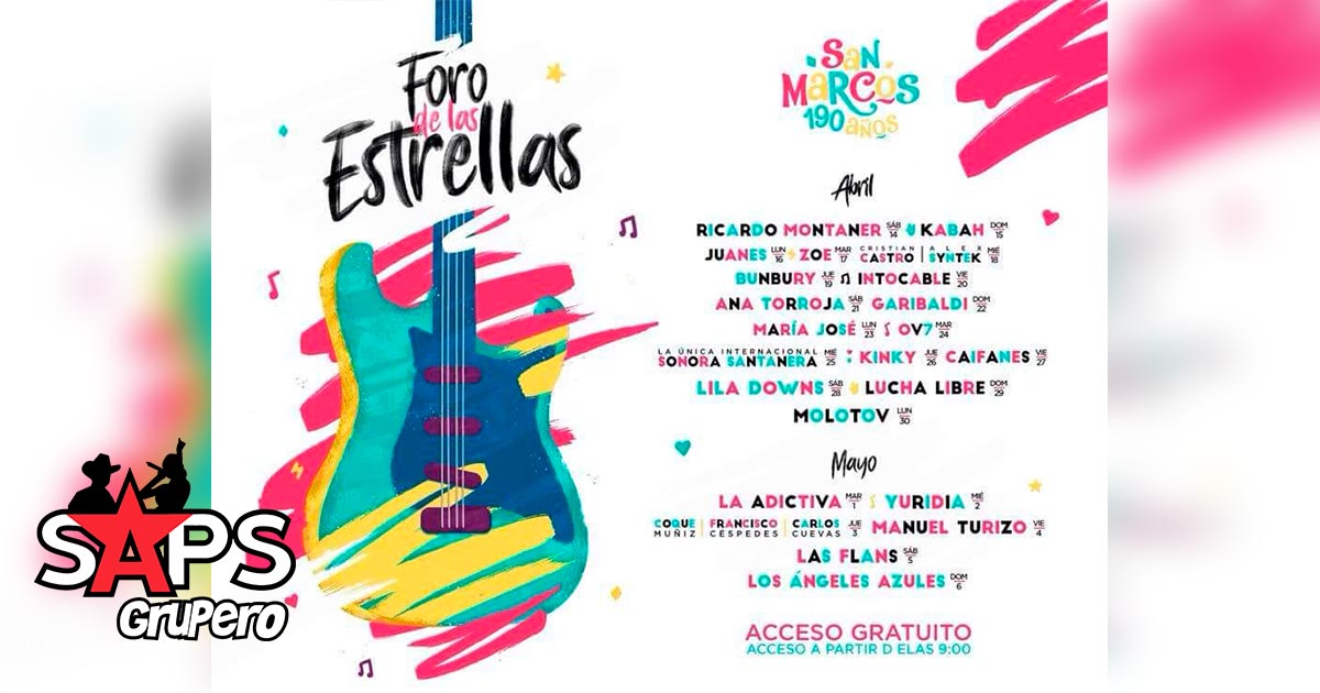 El Foro De Las Estrellas presenta cartelera de lujo para la Feria Nacional de San Marcos 2018.