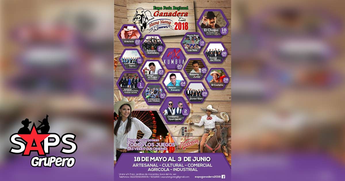 Te presentamos la cartelera de la espectacular Expo Feria Regional Ganadera Ylang Ylang 2018