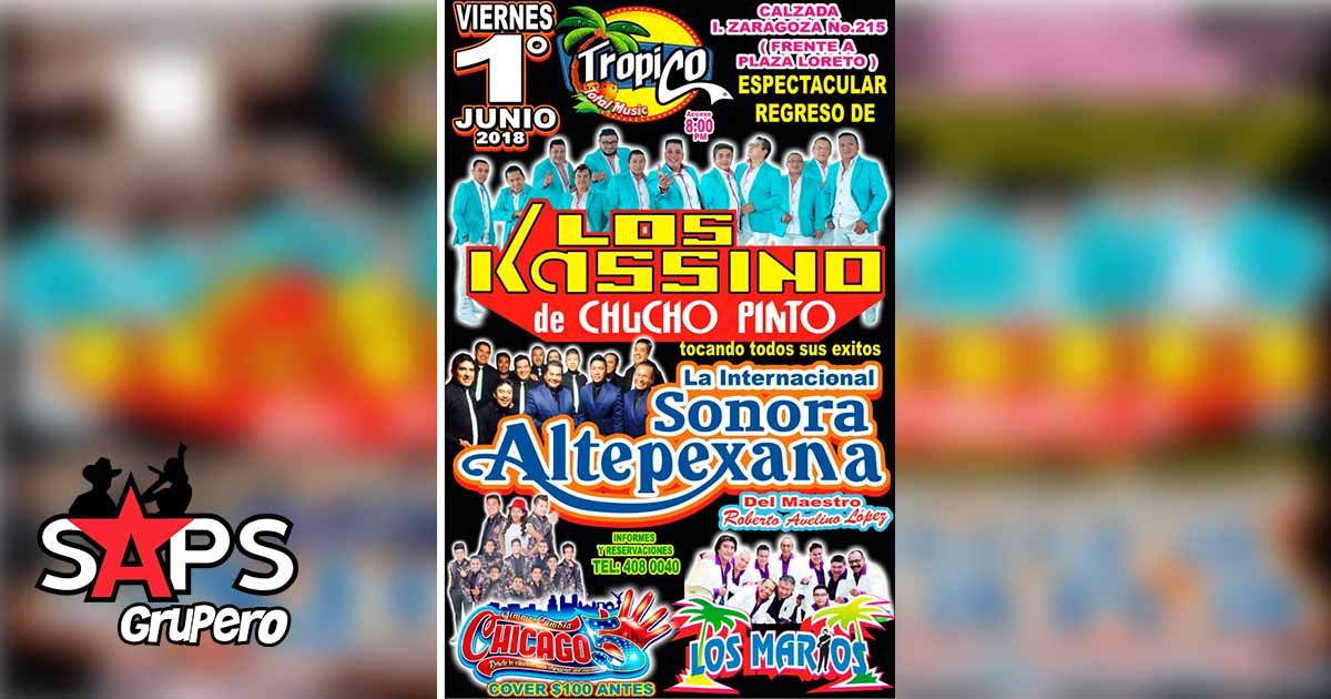 Los Kassino de Chucho Pinto este 01 de Junio en el salón Tropico Total Music