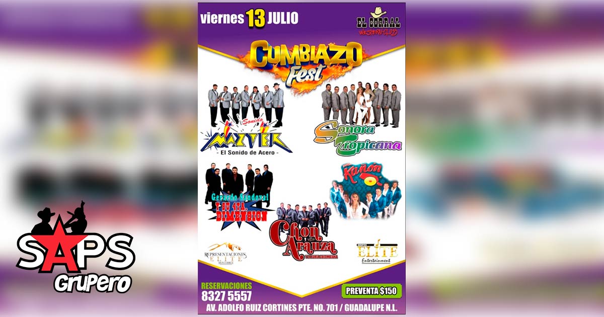 Cumbiazo Fest 2018 el próximo 13 de Julio en el Corral Western Club