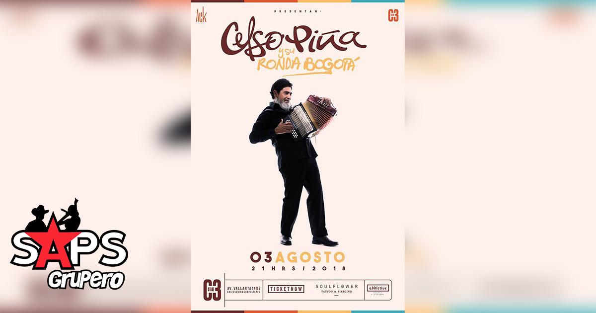 Celso Piña se presentará en Guadalajara el próximo 03 de Agosto