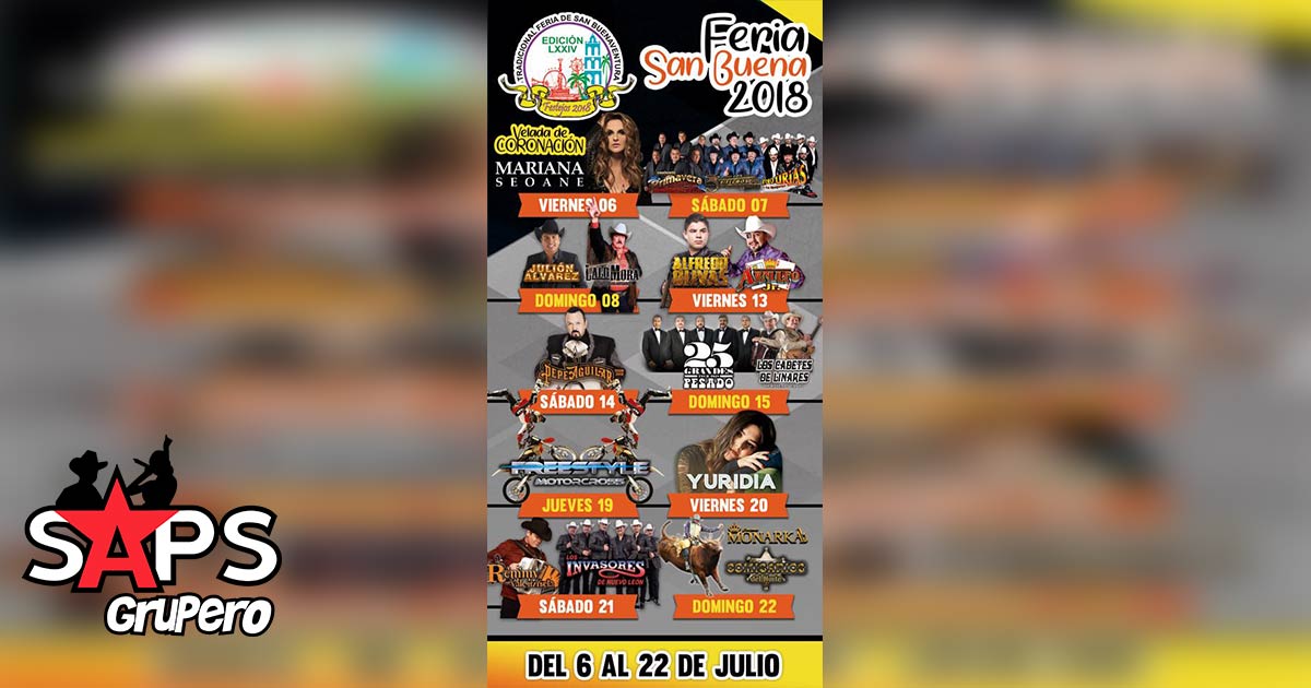 Espectacular cartelera para la Feria de Sanbuenaventura, Coahuila 2018