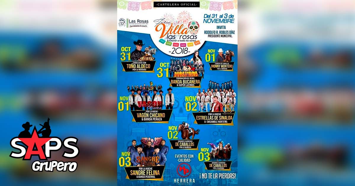 Espectacular cartelera para la Feria Villa Las Rosas 2018