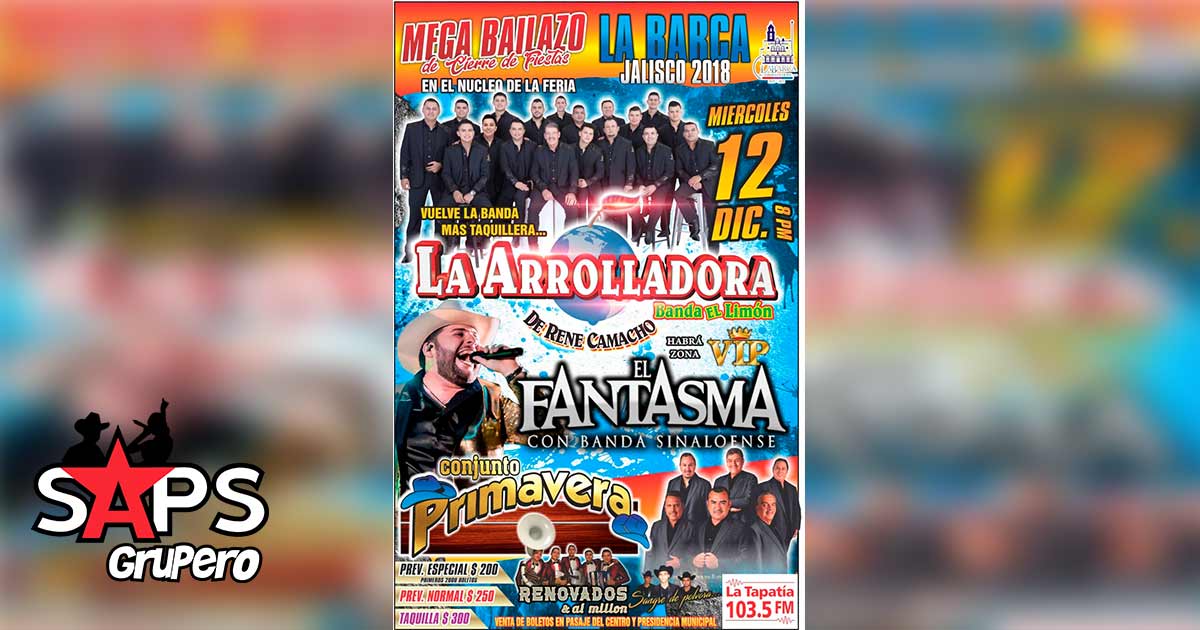 Mega Bailazo de cierre de fiestas en La Barca, Jalisco 2018