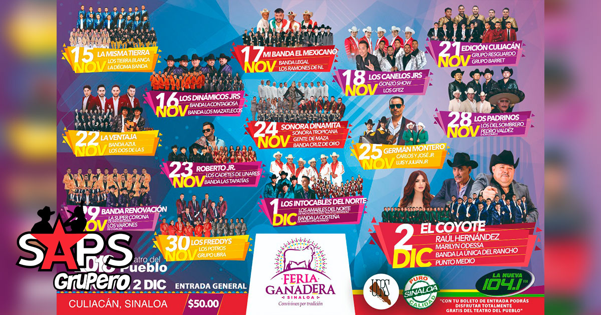 Hoy inician los conciertos en la Feria Ganadera Sinaloa