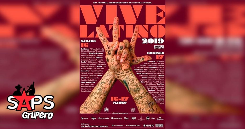 Festival Vive Latino, Cartelera Oficial