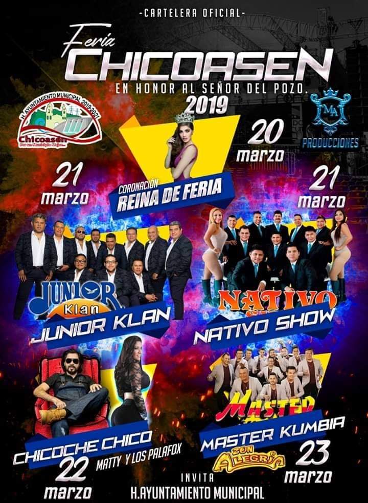 Feria Chicoasén 2019, Cartelera Oficial