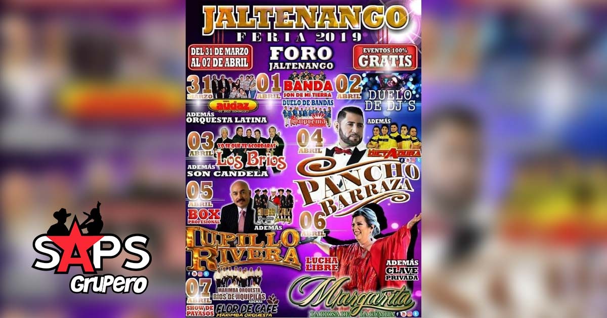 Feria de Jaltenango 2019, Cartelera Oficial