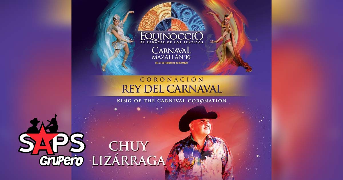 Chuy Lizárraga en la coronación del Rey de la Alegría en el Carnaval de Mazatlán