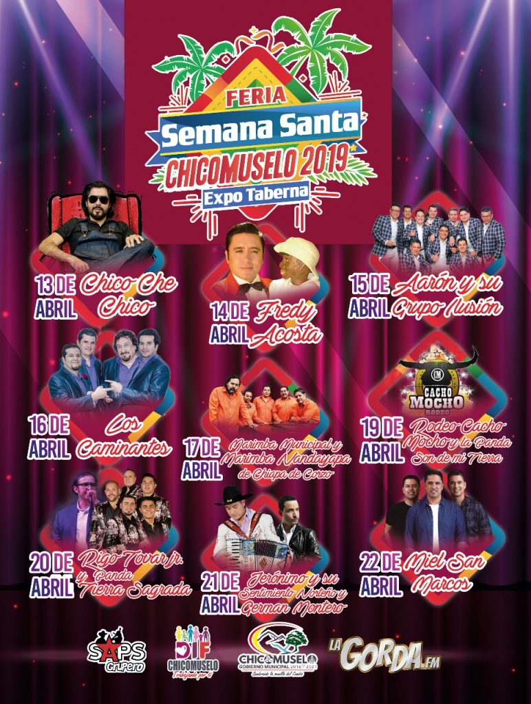 Feria Semana Santa Chicomuselo 2019, Cartelera Oficial