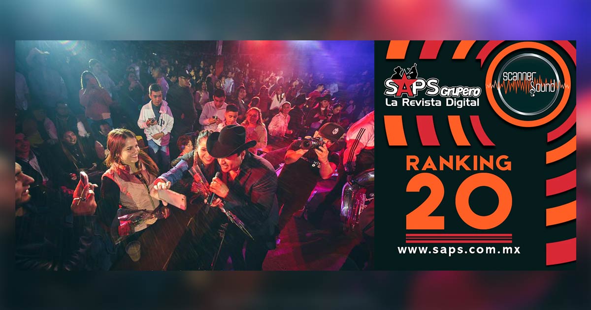 Top 20 de la Música Popular Mexicana en México por Scanner Sound del 01 al 07 de abril de 2019