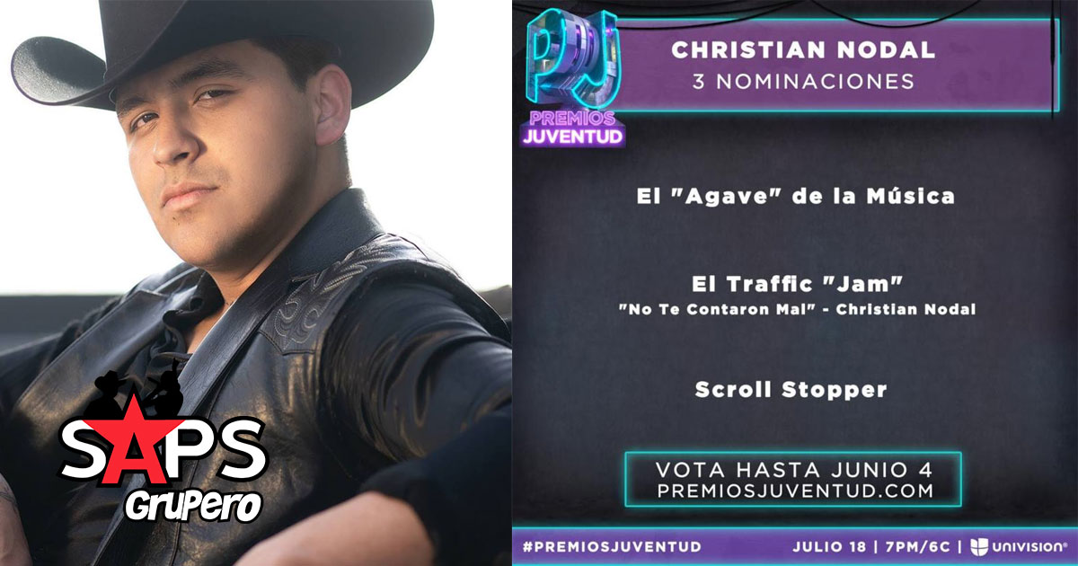 Christian Nodal tiene tres nominaciones a Premios Juventud