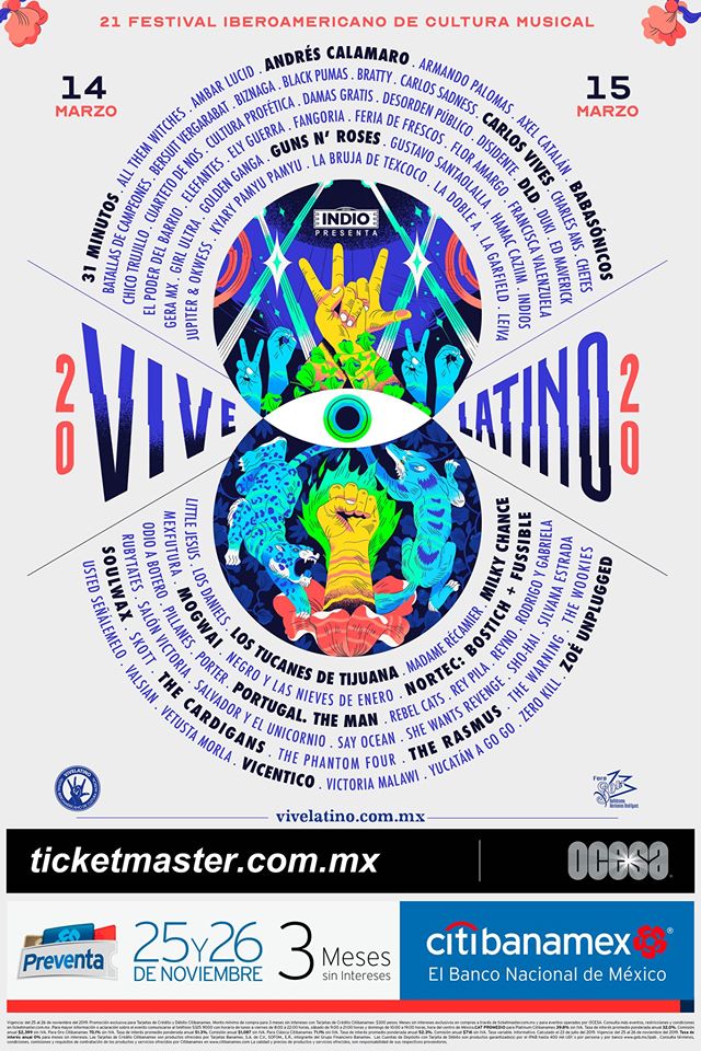 Festival Vive Latino, cartelera oficial