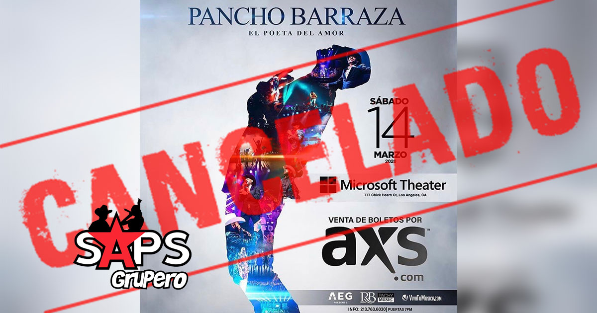 Posponen concierto de Pancho Barraza en el Microsoft Theater de Los Ángeles, California