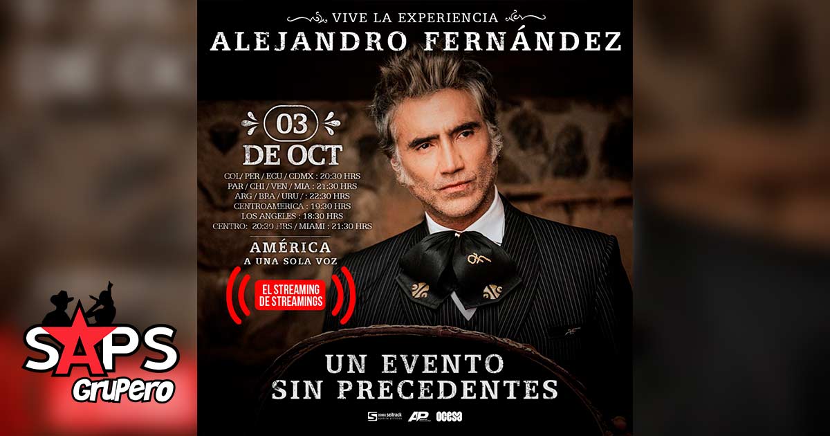 Alejandro Fernández ofrecerá concierto especial “América A Una Sola Voz”