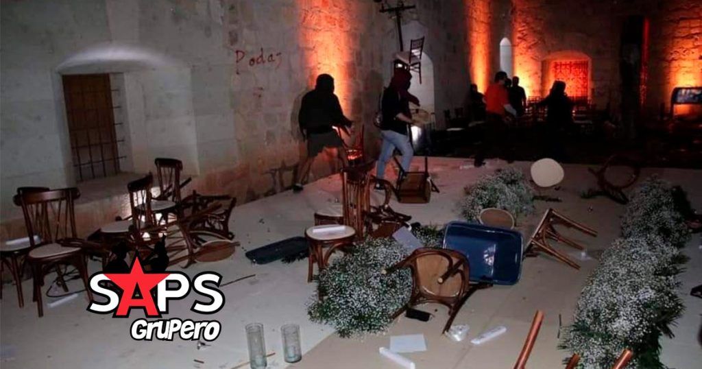 Integrantes de la SNTE-CNTE destrozan recinto de la boda de Elba Esther Gordillo