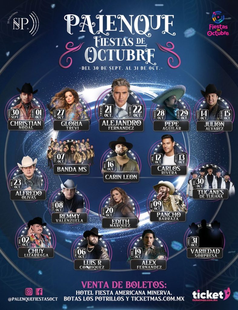 Fiestas de Octubre Guadalajara 2022 Cartelera Oficial